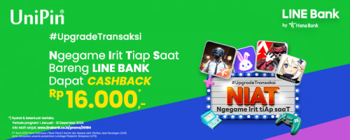 Top Up Game di UniPin Pakai Fitur QRIS LINE Bank by Hana Bank Cashback Hingga Rp 32.000*!
